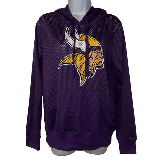 NFL Team Apparel Minnesota Vikings Mesh Shirt M Hoodie Football Purple - Picture 1 of 11